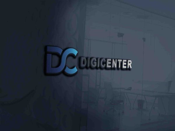 3D Glass window logo mockup by Digicenter