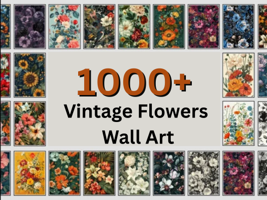 Vintage flower wall art by Digicenter